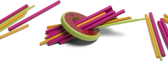 Mikado pastèque – jeu d’adresse en bois pour 2–4 joueurs