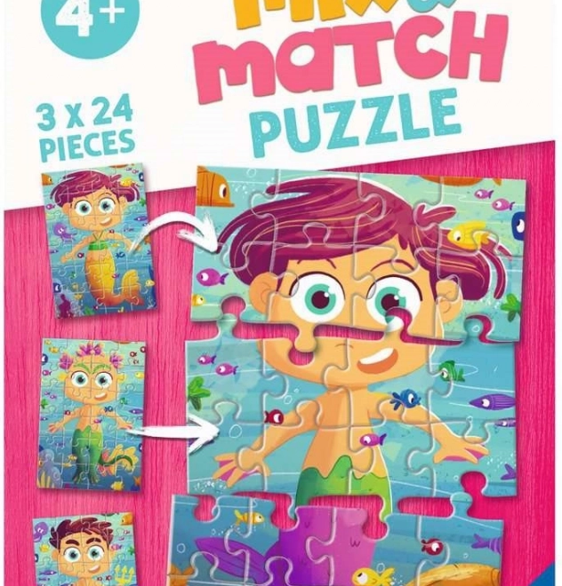 Ravensburger puzzle mix&match : sirènes et monstres marins