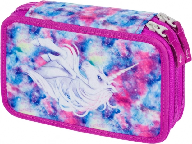 Boîte scolaire à deux étages avec licorne