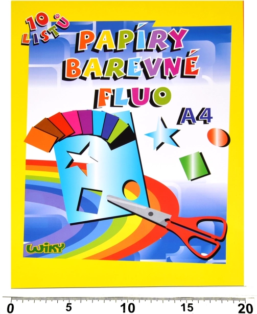 Papiers fluo colorés A4 - 10 feuilles