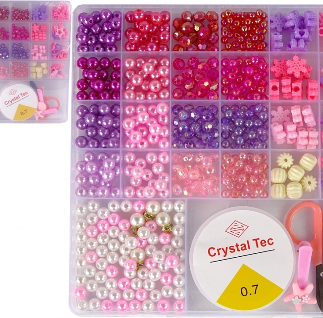 Ensemble de perles pour la création de bijoux avec pendentifs roses