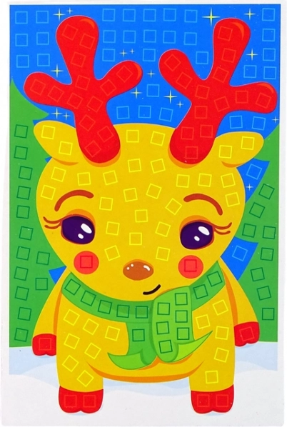 Mosaïque colorée DIY joyeux rennes de fête