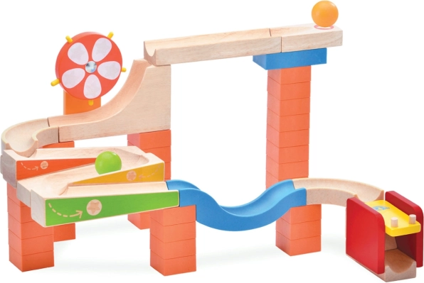 Circuit de billes en bois Wonder Trix Track : Lumineux et Rouleaux