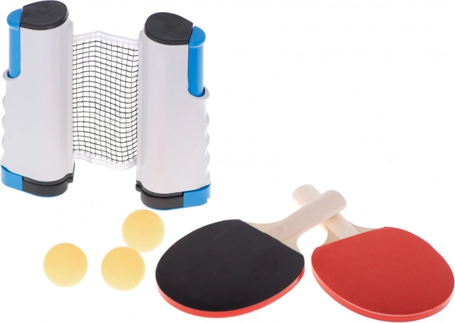Kit de ping-pong avec filet extensible, raquettes et balles