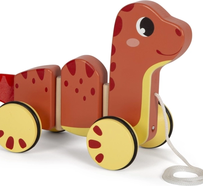 Petit dinosaure en bois à tirer