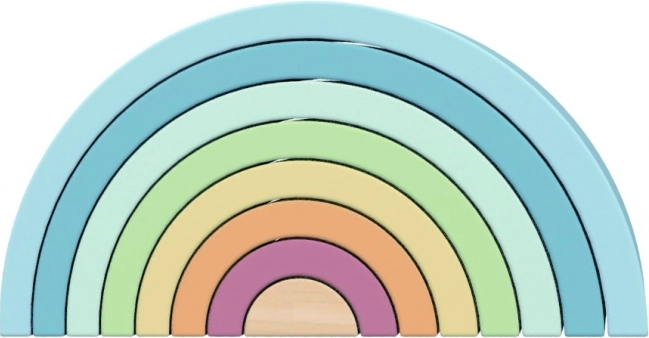 Tooky Toy arc-en-ciel en bois pastel Montessori