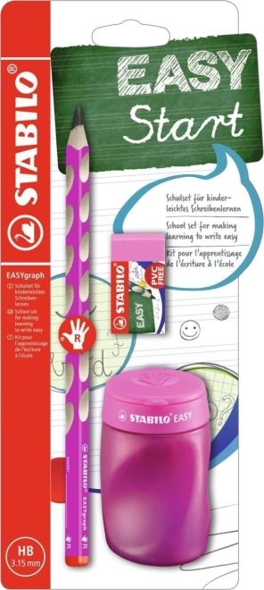 Stabilo Easygraph set scolaire pour droitiers rose