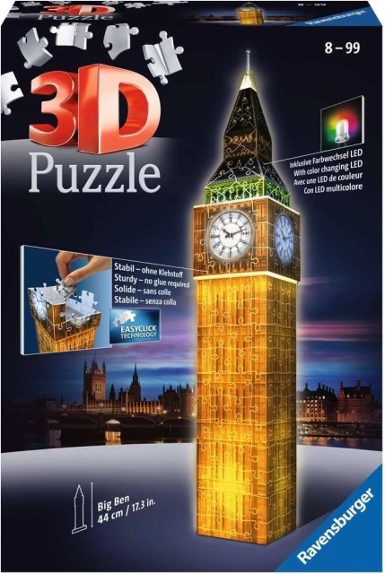 Puzzle 216 pièces 3D Big Ben Nuit