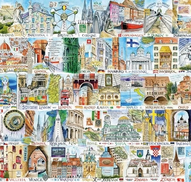 Puzzle Gibsons Monuments européens 1000 pièces