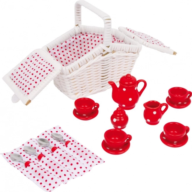 Panier de pique-nique pour enfants avec set de thé rouge