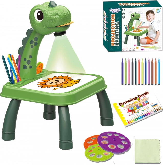 Projecteur WOOPIE Dinosaur avec tableau et feutres