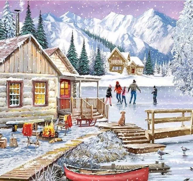 Puzzle GIBSONS Hiver au chalet 1000 pièces
