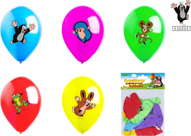 Ballons gonflables La Petite Taupe et ses amis, couleurs pastel, 5 pcs