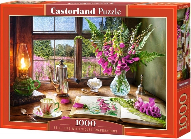Puzzle 1000 pièces - Nature morte avec bisous de lion violets