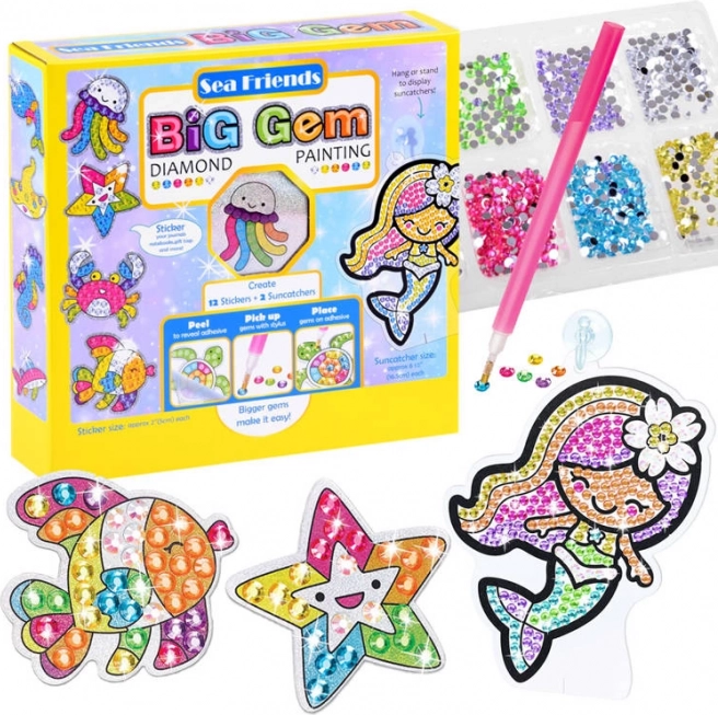 Peinture diamantée Sea Friends – kit créatif aux motifs marins