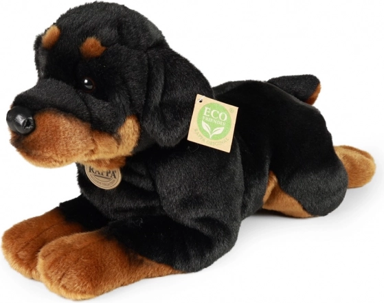 Chien en peluche Rottweiler couché 39 cm écologique