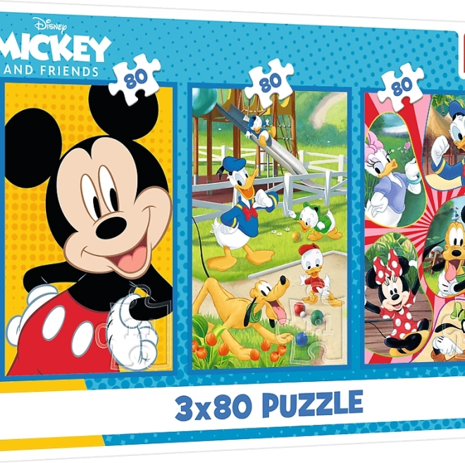 Puzzle Équipe Mickey Mouse 3x80 pièces