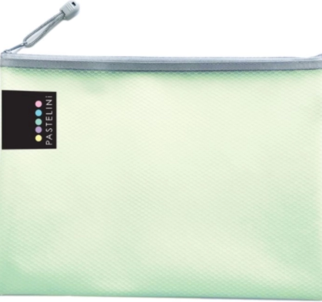 Pochette fileté verte avec fermeture éclair A5 Pastelini
