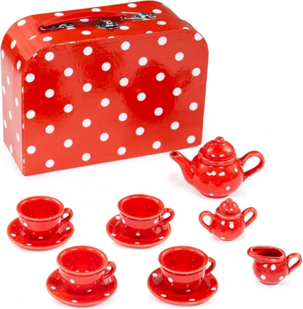 Service à thé rouge à pois BIGJIGS TOYS pour enfants