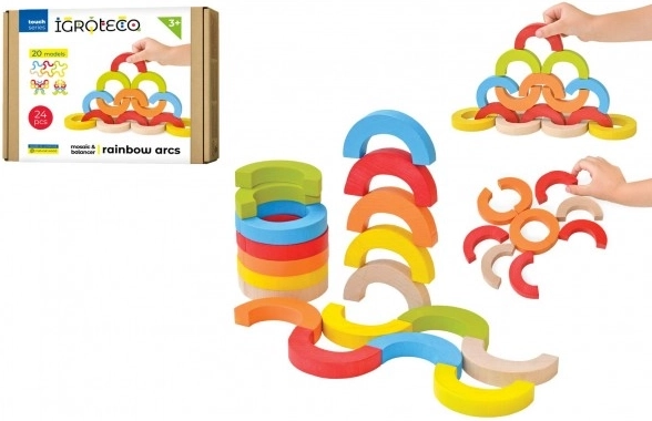 Jouet d'équilibre en bois coloré 24 pièces