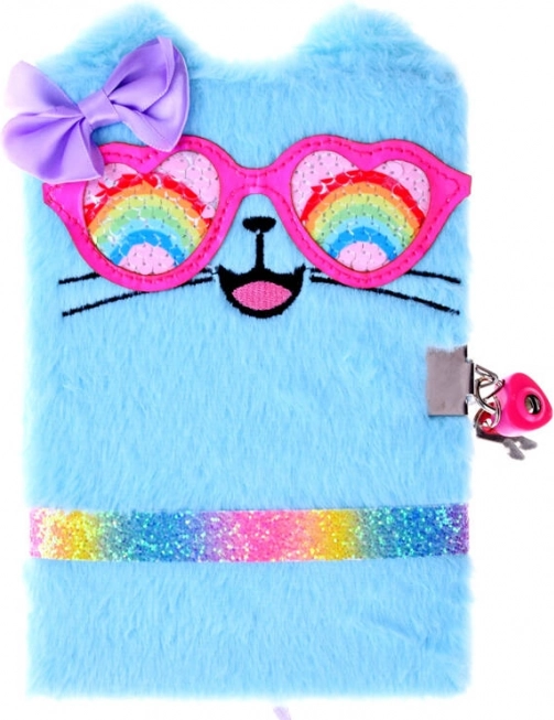 Journal en peluche avec cadenas Niebieski Kotek