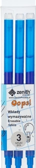 Recharges de rechange pour stylo effaçable Oops! 0,6 mm – bleu, lot de 3