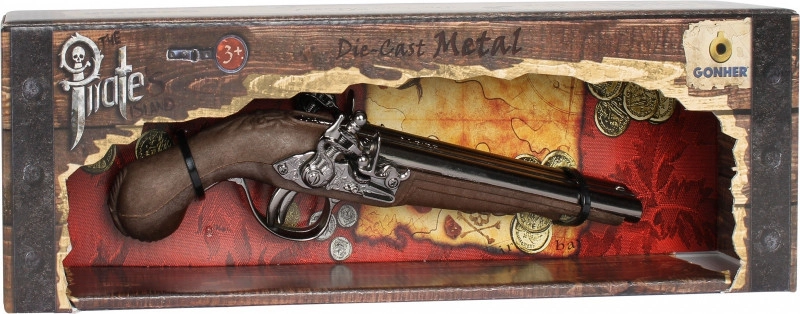 Pistolet à Silex Pirate Décoration Murale - En Métal Et Bois - Occasion