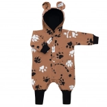 Combinaison bébé en coton avec capuche et oreilles NEW BABY patte moutarde 86 (12–18 mois)