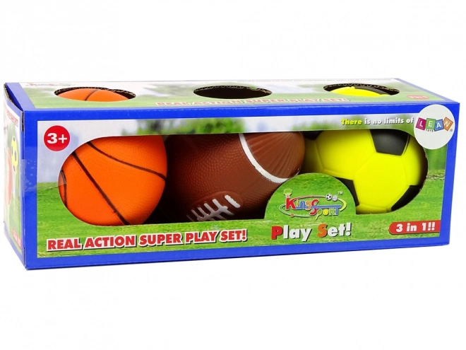 Ensemble de balles sportives molles 3 en 1 Football Basket-ball