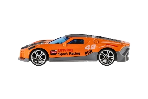 Voiture de sport 6 pièces métal/plastique 8cm à roue libre en boîte 10,5x27,5x4cm