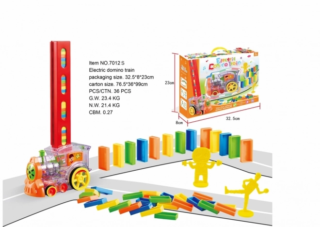 Petit train avec des dominos