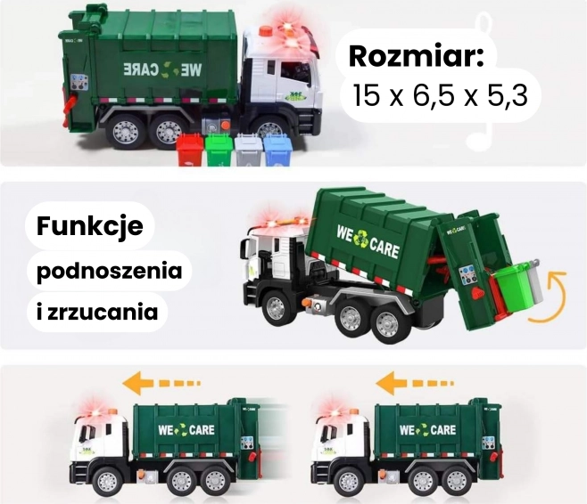 Camion à ordures interactif Purifier 1:10 - Jouet éducatif pour le tri des déchets