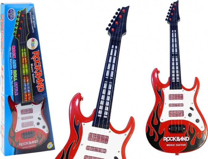 Guitare électrique pour enfants avec lumières et mélodies rouge