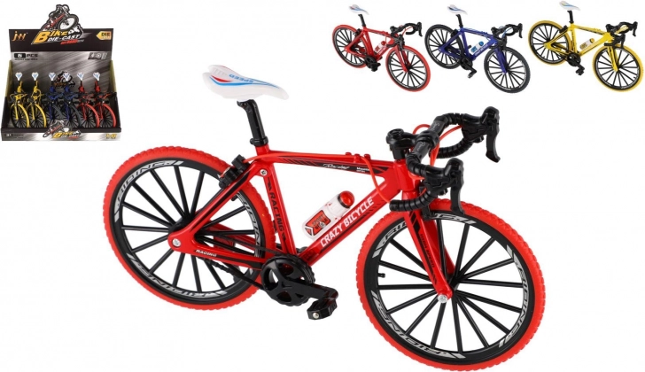 Vélo de doigt métal/plastique 19 cm en différentes couleurs