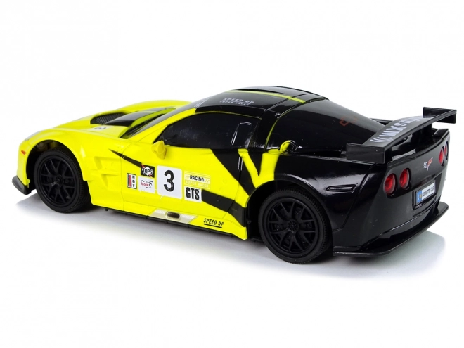 Voiture de sport R/C 1:24 Corvette Jaune C6.R 2.4 G lumières