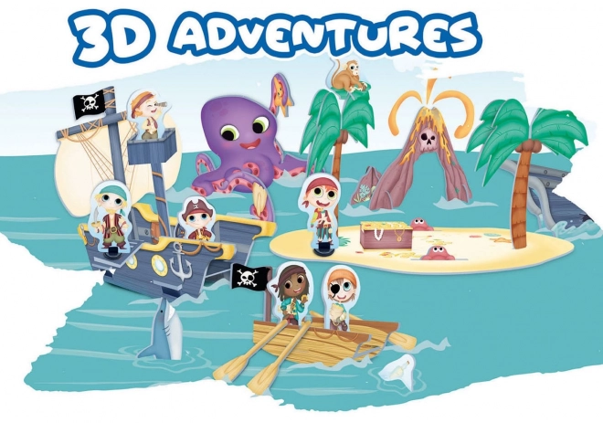 Puzzle 3D EDUCA Île des Pirates 68 pièces