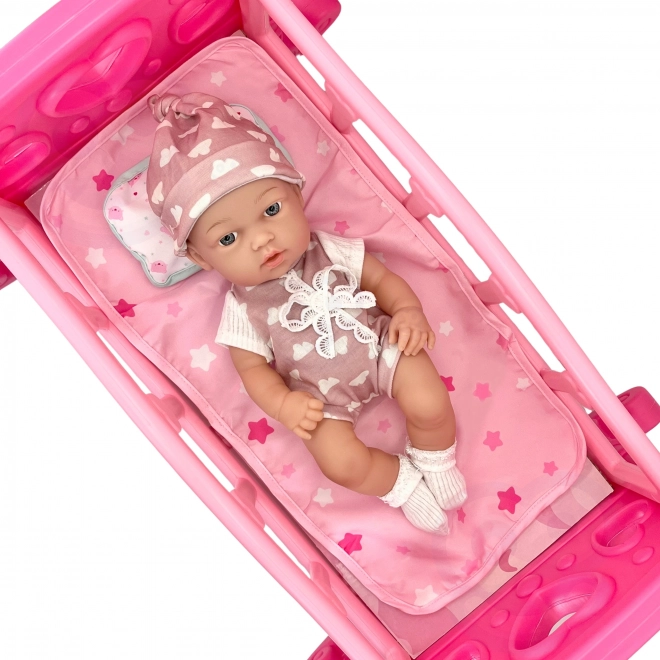 woopie royal adorable bébé en tenue rose 36 cm