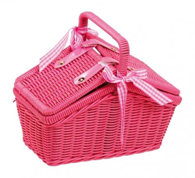 Petit panier de pique-nique rose Small Foot avec vaisselle