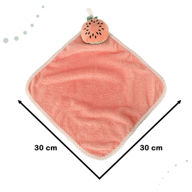 Serviette d'école maternelle 30x30cm pastèque rose
