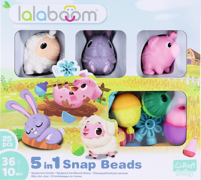 Jeu de construction Lalaboom Perles à relier Animaux de la ferme