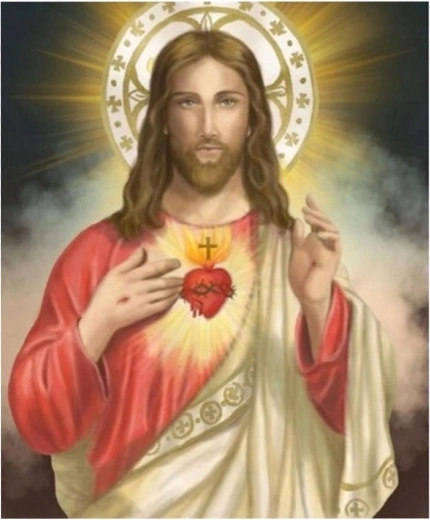 Peinture diamant Jésus avec cœur 30 × 40 cm NORIMPEX