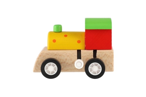 Petit train à clé en bois 7cm ass. 3 couleurs