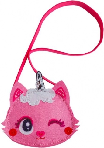 Kit créatif – petit sac en feutre avec chaton, rose