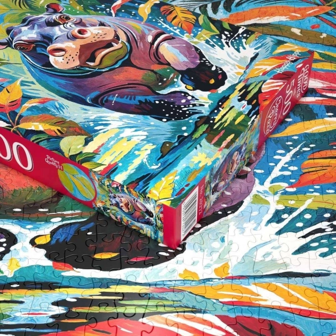 Puzzle Hippopotame Heureux 500 pièces
