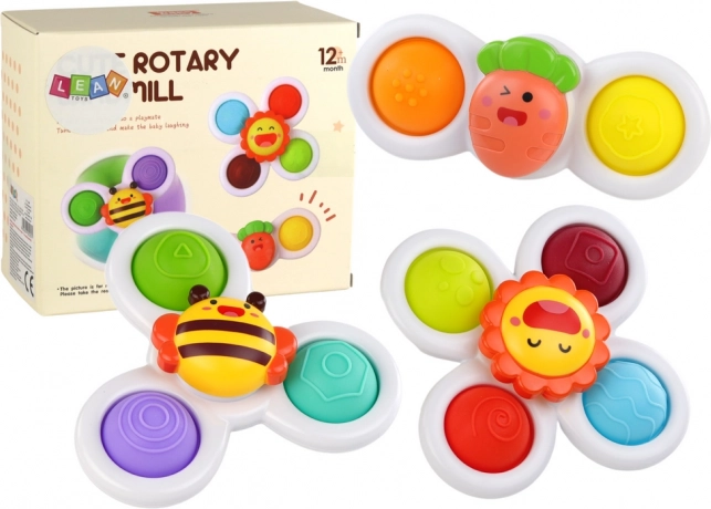 Jouet sensoriel Spinners Abeille Soleil Carottes à ventouse