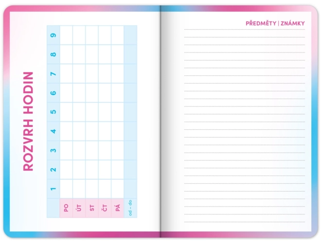 Agenda scolaire rose septembre 2025 – décembre 2026