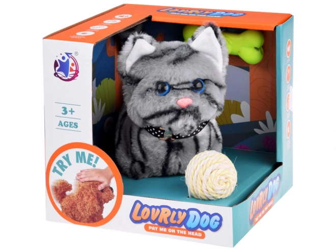 Chat interactif gris pour jouer