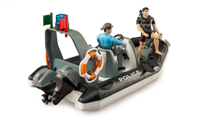 Bruder Bateau de police avec policier et plongeur