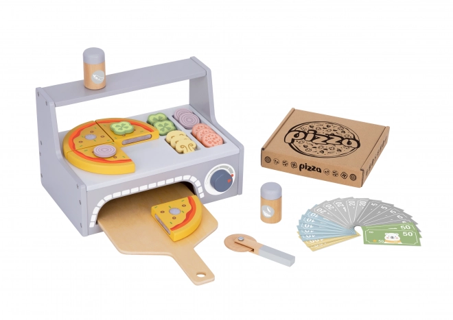 Ensemble de pizza en bois Tooky Toy avec accessoires