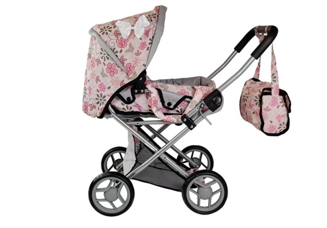 Sac pour poupée Alice en rose avec fleurs